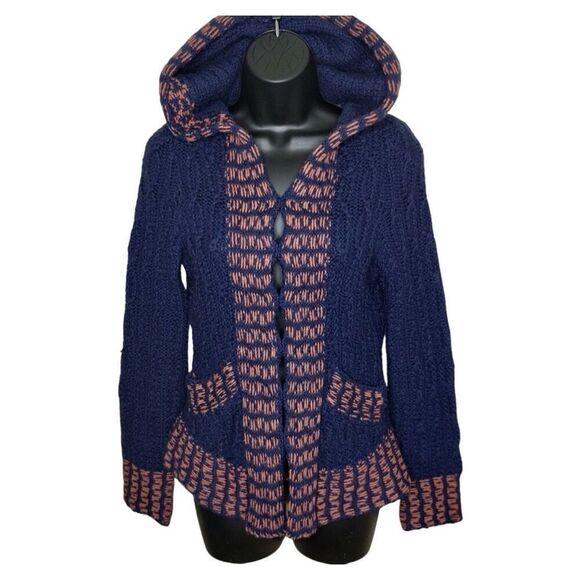 Anthropologie Sleeping On Snow Wool Blend Hooded Sweater size XS - Picture 6 of 6